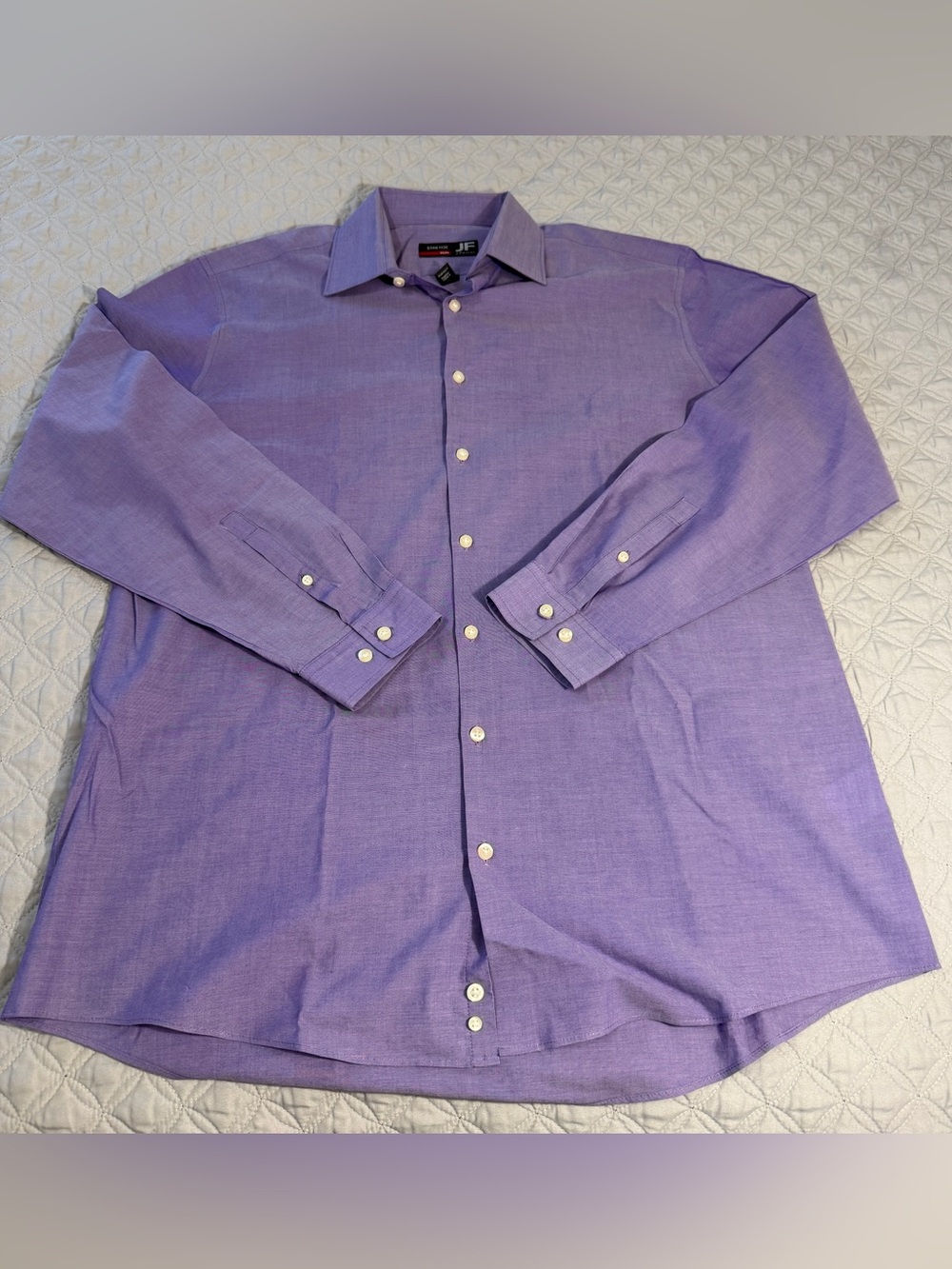 J Ferrar JF Long Sleeve Button Down Dress Shirt Mens Size Large 16-16 1/2 Purple